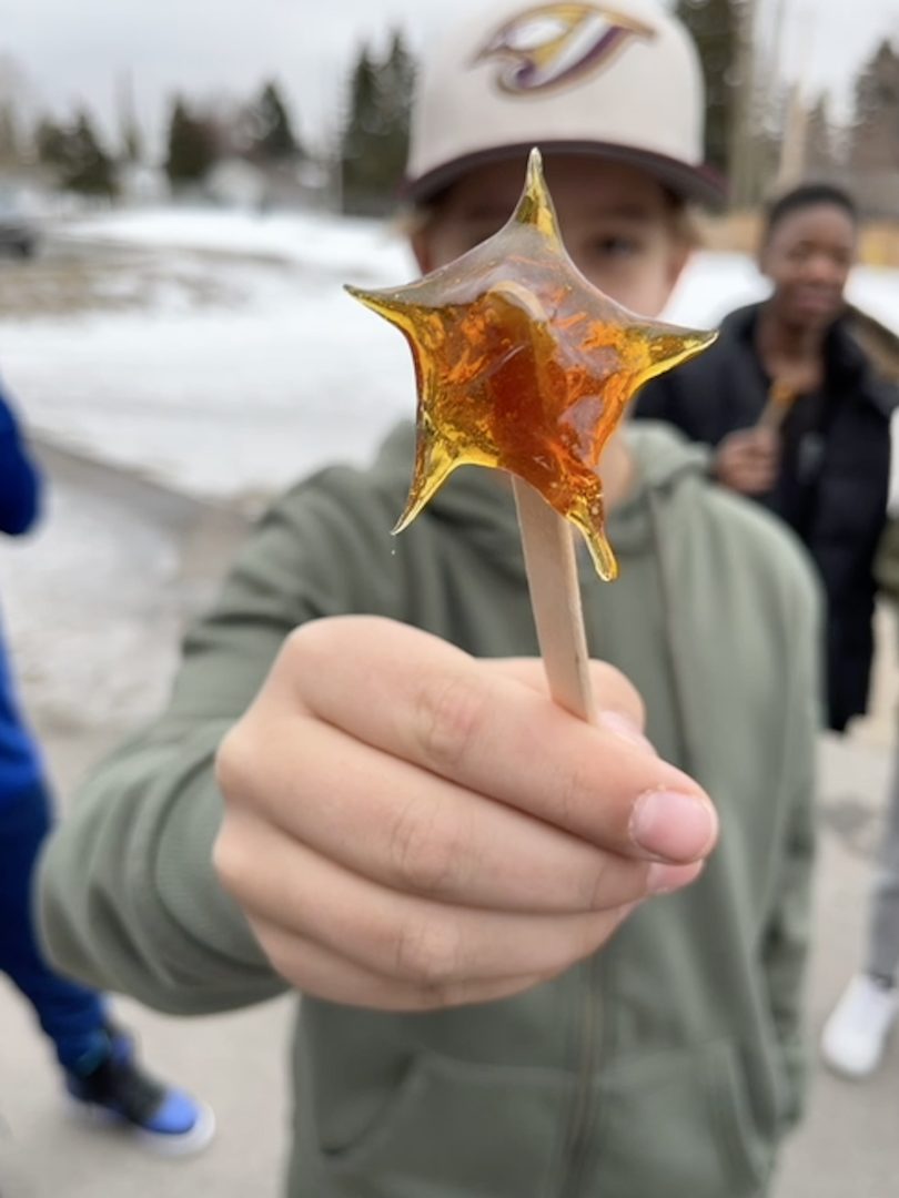 Maple Taffy on Snow